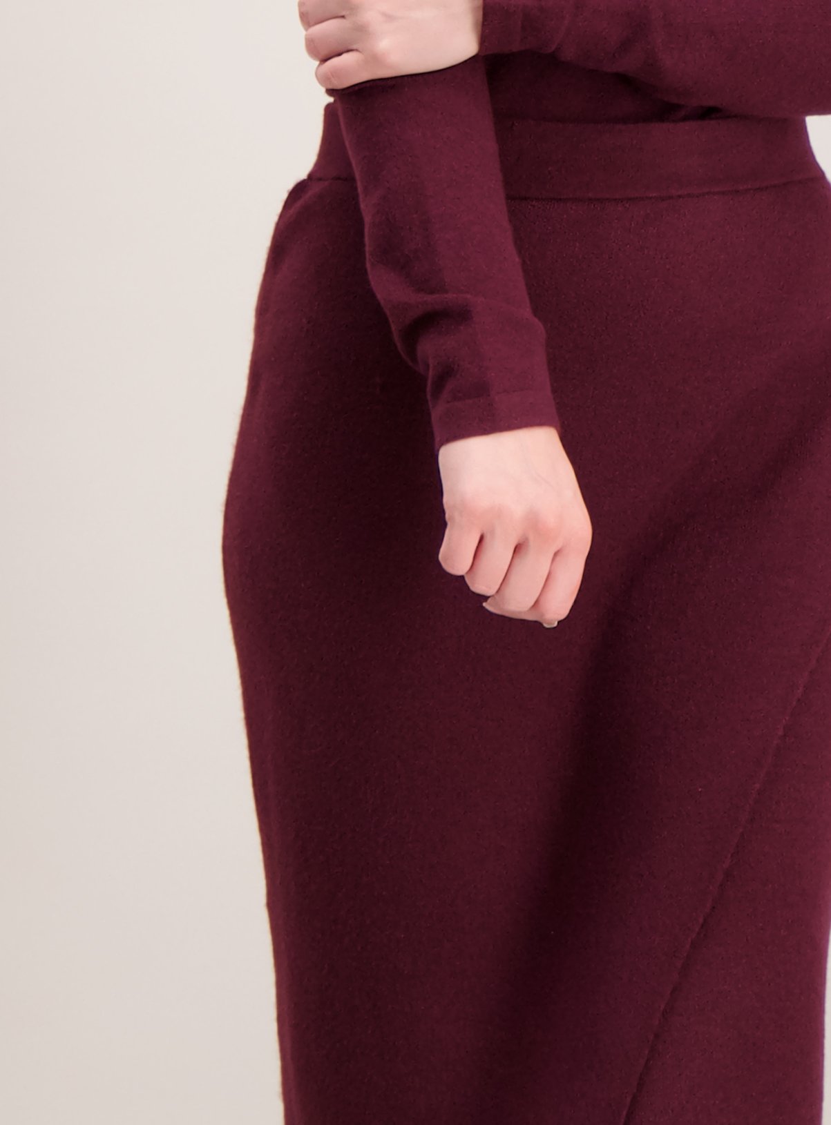 SKU: PETITE BERRY KNIT WRAP PENCIL:Berry Red:24 - Image 2 thumbnail